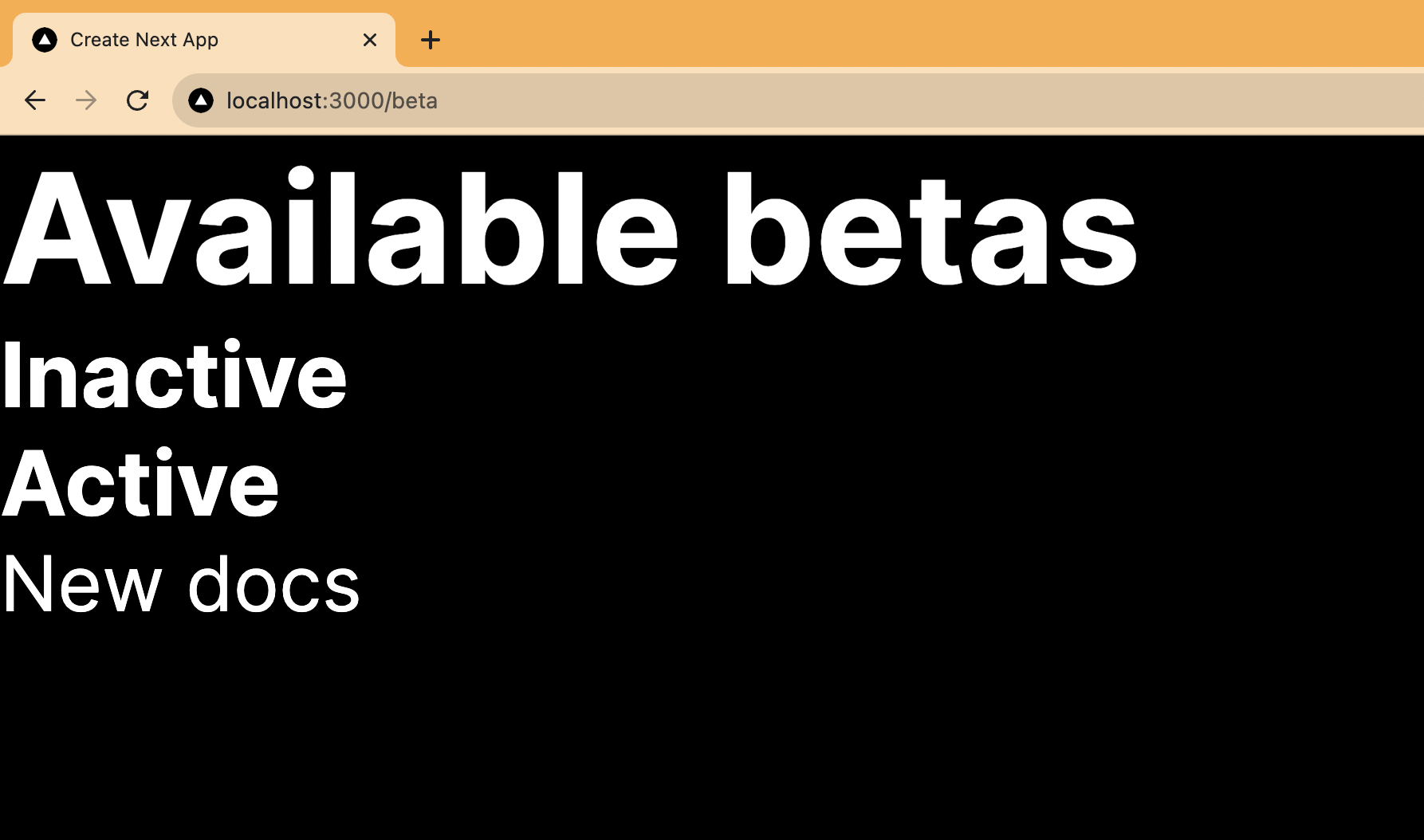 Betas page