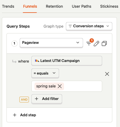 Filtering UTM properties