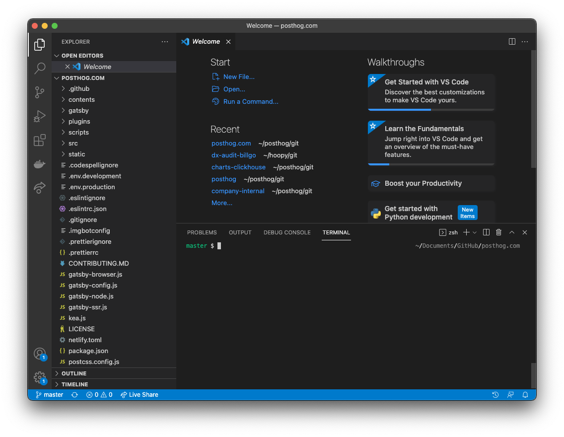 Visual Studio Code terminal